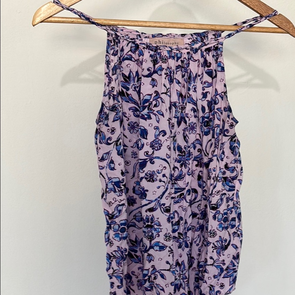 Philosophy Purple Ruched Sleeveless Camisole